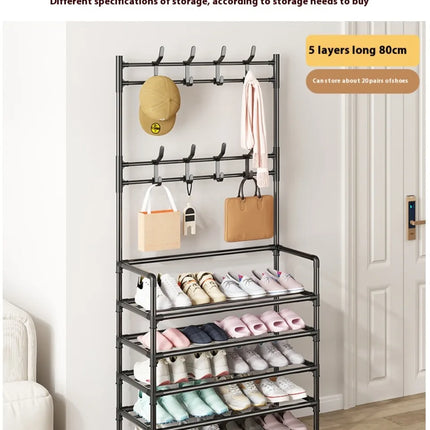 Clothes Hat Hangers Shoe Rack Multi-ayer Shoe Rack Simple Floor Shoes and Hat Racks Load-bearing Living Room Organizer Shelf