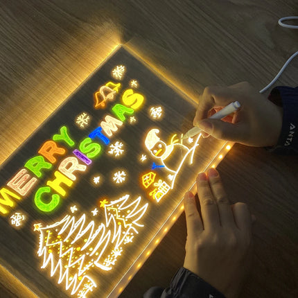 Personalized LED Lamp Acrylic Message Note Board Erasable Children‘s Drawing Board Lovely Bedroom Night Light Kids Birthday Gift