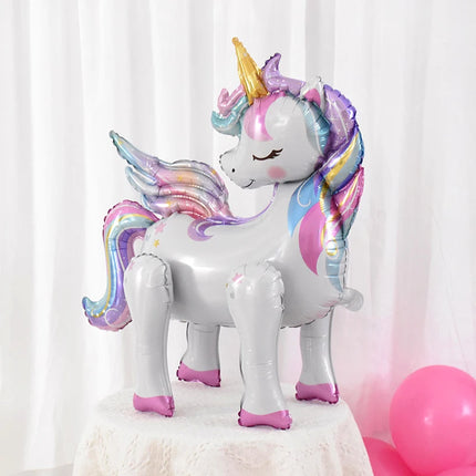 Large Standing Unicorn Foil Balloons for Kids Girls Unicorn Birthday Party Decoration Elephant Animal Balloon Baby Shower Favors