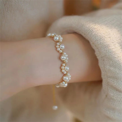 INS Imitation Pearl Bracelet Cartoon Cute Acrylic Ball Beads Imitation Cat Claw Bracelet For Women Fashion Jewelry Trend