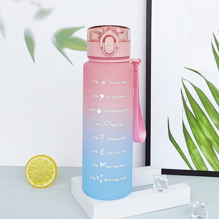 900ML Sports Water Bottle Gradient Plastic Space Water Cup Drinkware Portable Drinking Bottles Outdoor Travel Gym Fitness Jugs