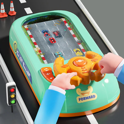 Kid Musical Steering Wheel Driving Toy Electronic Adventure Game Simulated Driving Montessori Sensory Race Car with Sound Gift