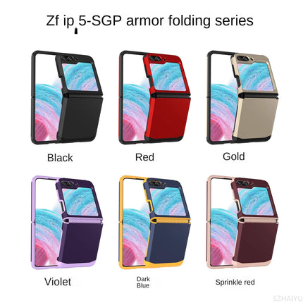 Electroplated Armor Hinge Integrated Phone Case for Samsung Galaxy Z Flip 6 5 4 3 Flip5  Flip6 5G Hard Shell Protective Cover