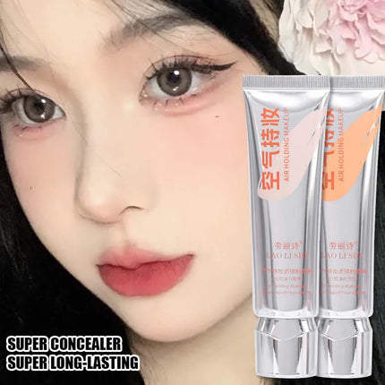 Waterproof Liquid Foundation with Brush Face Makeup Base Moisturizing Full Cover Acne Scars Concealer BB Cream Korean Cosmetics