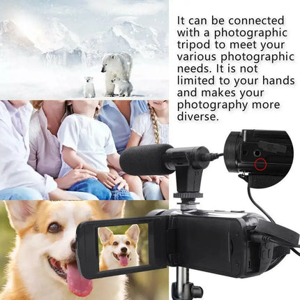 HD 1080P Digital Video Camera Camcorder YouTube Vlogging Recorder W/Microphone Wide-angle lens Photography