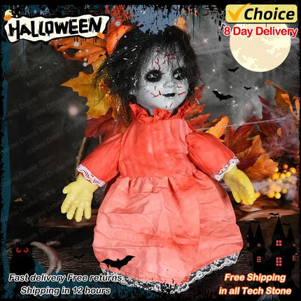 2024 Halloween Decoration Walking Doll Voice-activated Induction Light-emitting Bar Haunted House Scene Layout Display