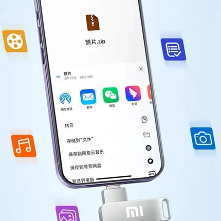 Xiaomi 16TB 3.0 USB Flash Drive Metal High-Speed Pen Drive 2TB 512GB Waterproof Type-C Usb PenDrive For Computer Storage Devices