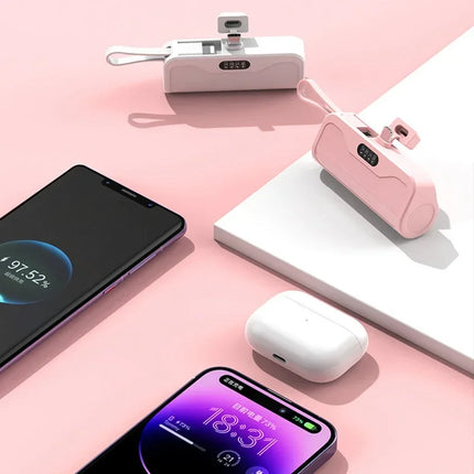 Capsule Mini Wireless Power Bank Large Capacity 10000mAh Fast Charging Power Bank Emergency External Battery for iPhone Type-c