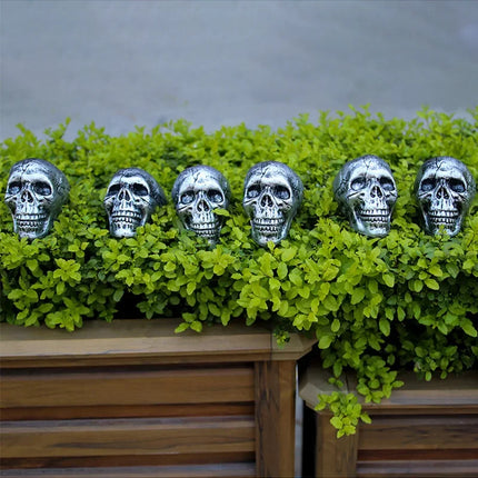 6Pcs Simulation Human Skull Head Ghost Garden Doors Hanging Courtyard Pendant Ornament for Home Bar Halloween Party Decorations