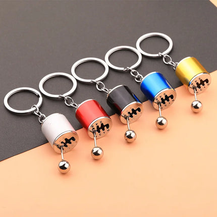 Creative Six Gear Shift Keychain Car Pendant Shifter Metal Keyring Handbag Gift