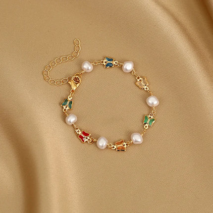 Korean Colorful Heart Bracelet For Women Exquisite Crystal Zircon Metal Chain Bracelets Bangles Girl Party Wedding Jewelry Gifts