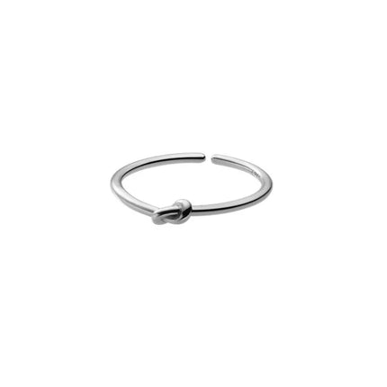 Personality Simple Knot Line Couple Rings for Women Men New Temperament Stainless Steel Opening Finger Jewelry Anniversary Gift