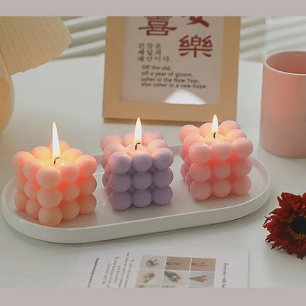 Ins Style Bubble Cube Candle Handmade Scented Candle Aromatherapy Soy Wax Candle Wedding Birthday Candles Party Home Decoration