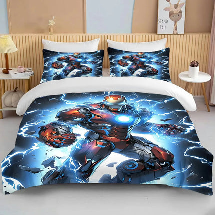 10 Sizes Marvel Iron Man Bedding Set Cartoon Anime Duvet Cover Comforter Pillowcase Boys Girls Children Adults King Bed Set