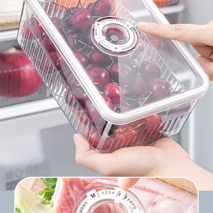 Refrigerator Storage Box Timing Fresh Fridge Organizer Vegetable Fruit Baskets Food Storage Containers Pantry Kitchen Organizer