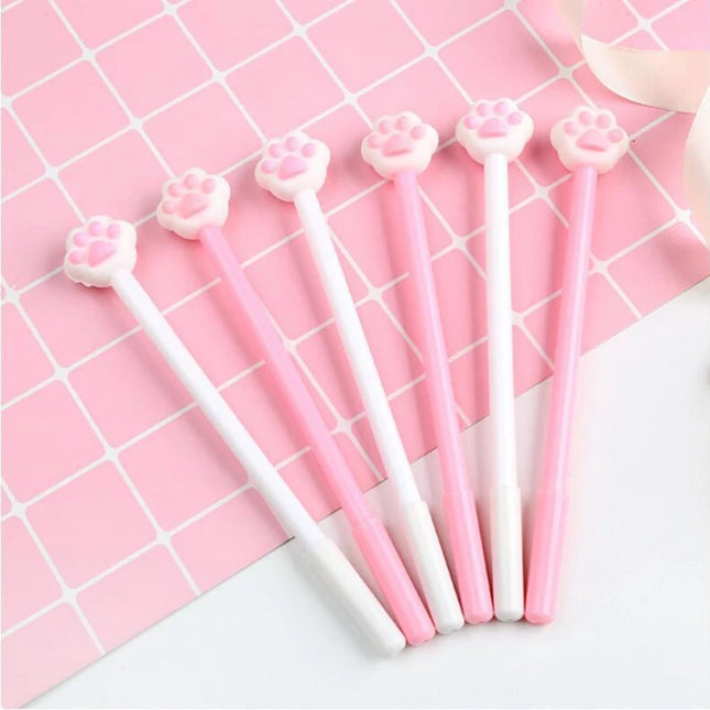 Kawaii Cat Paw Soft Slicone Gel Pen Rollerball Pen School Office Supply Student Stationery 0.5mm Black Ink Escolar Papelaria