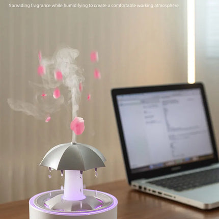 New Creative Rotating Raindrop Aromatherapy Machine Rain Cloud Humidifier Heavy Fog Quantity Colorful Moving Head Humidifier