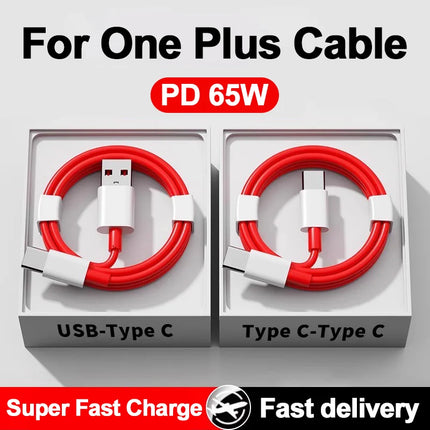 PD 65W For Oneplus USB Type C to Type C Super Fast Charging Data Cable For 12 11 10 Pro 9 10T 9R 8T 8 7T 7 5A Quick Charger Wire