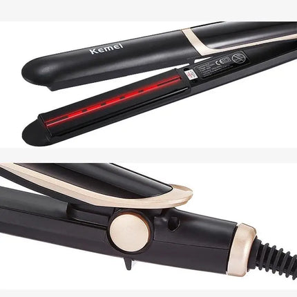 Kemei Electric Hair Straightener KM-2219 Wholesale Good Price Hair Iron With Infrared Ray Hair Straightener And Curler