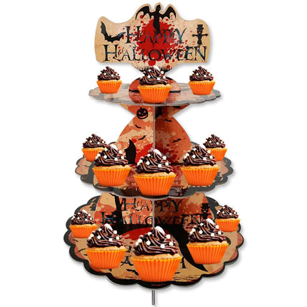 Halloween Theme Cupcake Stand Cardboard Cupcake Holder Kids Horror Party Decoration Halloween Party Supplies