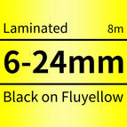 Black on Fluyellow / 12mm