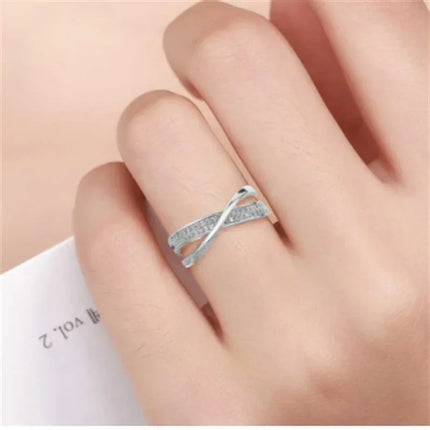 2024New Fashion Wedding Ring for Women Luxury Rose Gold Color Double Ring Row Square Zircon Stainless Steel Finger Rings Jewelry