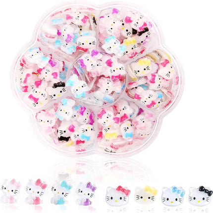 70PCs Kawaii Nail Art Charms canvas MINISO Sanrioed Hello Kitty Kuromi Nail Rhinestone Gems For Manicure DIY Crafts