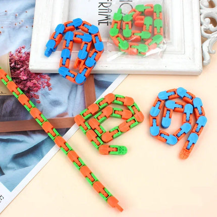 24 Sections Warcky Tracks Folding Chain Track Gadgets Anti-stress Toys Kids Adult Stress Relief Gift Fidget Toy Sensory Toys