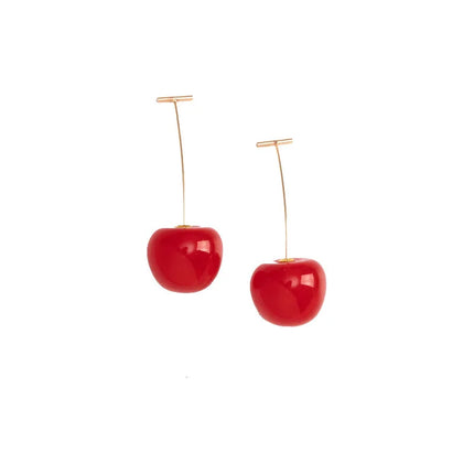 2023 Korean Cherry Drop Earrings - Sweet Girls' Brincos Line Jewelry Gift