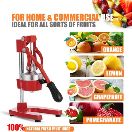 Commercial Heavy Duty Cast Iron Hand Press Manual Orange Citrus Lemon Lime Grapefruit Pomegranate Fruit Juice Squeezer Machine