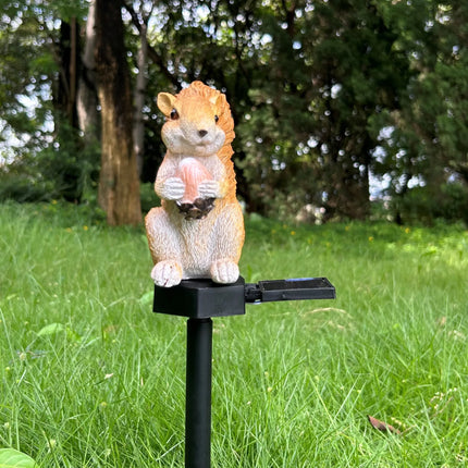 LED solar cute squirrel plug lights Garden decorative garden landscape lights animal-shaped lawn lights