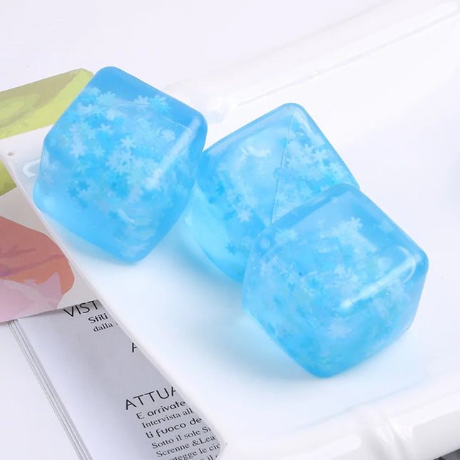 Mini Anxiety Relief Toy Creative Ice Cube Stress Balls Versatile Ice Cube Sensory Toy for Adults Stress Relief