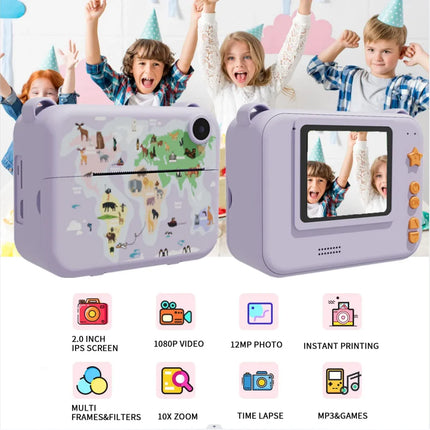 Digital Children Camera Photography Instant Print Photo Kids Video Recorder Mini Thermal Printer Video Educational Birthday Gift