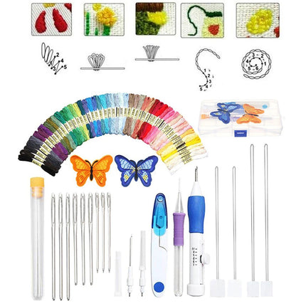 DIY Crafts Magic Embroidery Pen Embroidery Stitching Punch Needles Pen Set Craft Tool for DIY Threaders Sewing Knitting Kit