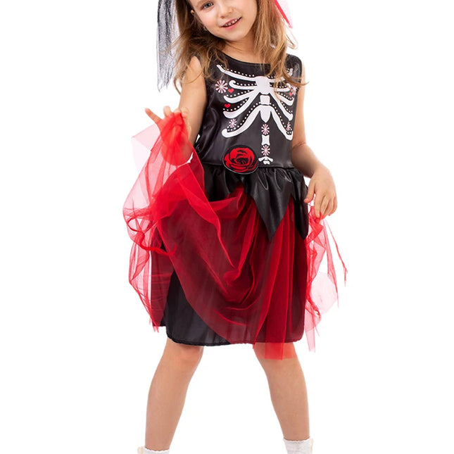 Easter Purim Halloween Costume for Female Mexican Day of The Dead Flower Fairy Ghosts Bride Costumes Scary Skull Zombie Cosplay