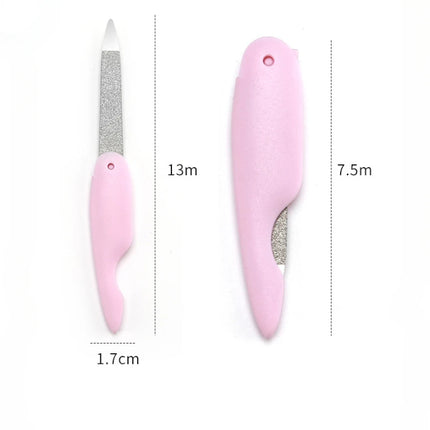 Mini Bird Folding Nail File Washed and Polished Manicure File Double Sided Frosted Abs Plastic Material  Nail Art Tools