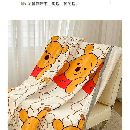 Winnie Bear the Pooh Cartoon Blanket Kawaii Velvet Sheet Home Textile Flannel Soft Warm Throw Bedding Sofa Cover for Girls Gift