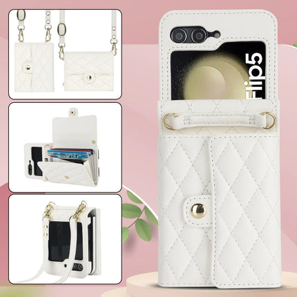 Crossbody Bag Fashion Leather Phone Case For Samsung Galaxy Z Flip 6 5 4 3 Flip5 Flip4 Flip3 5G Long Lanyard Wallet Card Cover