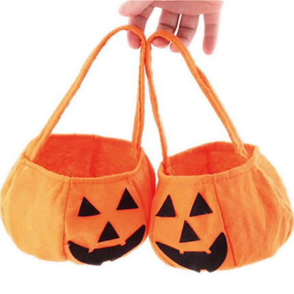 Halloween Pumpkin Bucket Portable Candy Basket Trick or Treat Kids Gift Packaging Halloween Party Decor Supplies