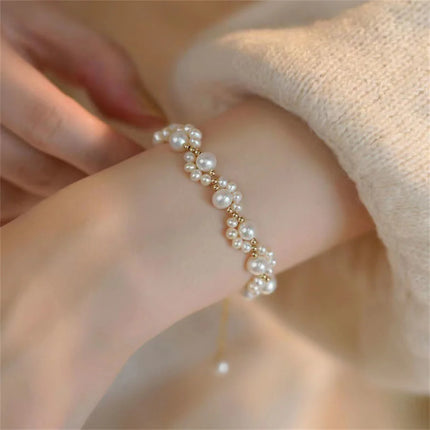 INS Imitation Pearl Bracelet Cartoon Cute Acrylic Ball Beads Imitation Cat Claw Bracelet For Women Fashion Jewelry Trend