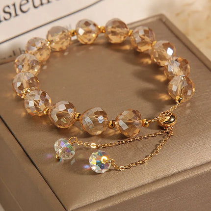 CARLIDANA Fashion Colorful Artificial Austria Crystal Bracelet New Shiny Stone Beads Rope Chain Strand Bracelets for Women Party