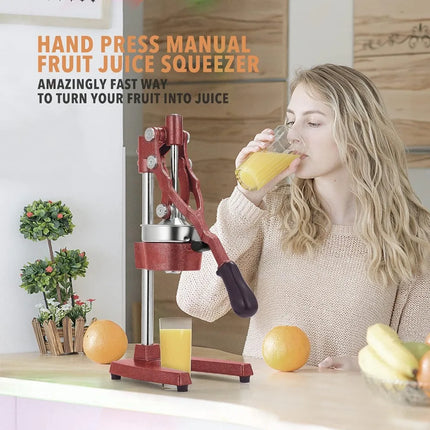 Commercial Heavy Duty Cast Iron Hand Press Manual Orange Citrus Lemon Lime Grapefruit Pomegranate Fruit Juice Squeezer Machine