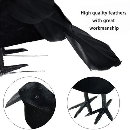 1-12PCS Simulation Halloween Crows Animal Model Halloween Crows and Ravens Decor for Halloween Party Home Decoration Supplies