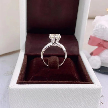 Exquisite New Style Never Fade Luxury Classic Solitaire 50 Cents/1 Carat/2 Carat Zirconia Open Ring For Women Wedding Jewelry