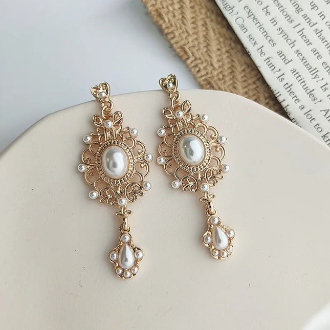 Baroque Pearl Stud Earrings with Vintage Charm