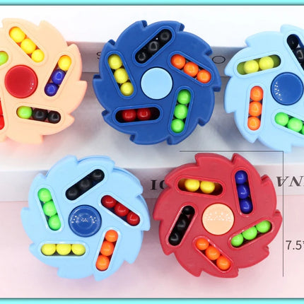 New Ten-sided Rotation Finger Magic Beans Spin Bead Puzzles Game Gyro Antistress Learning Educational Magic Disk For Children