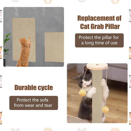 4 Pack Cat Scratch Mats Trimmable Cat Scratching Post Carpet Cover Self-Adhesive Cat Tree Furniture&Couch Protector