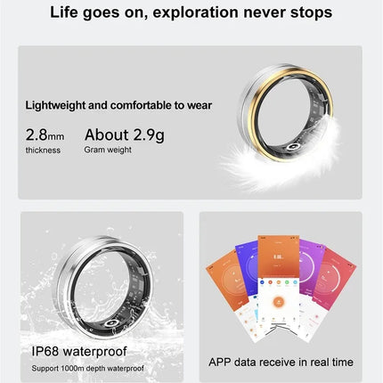 SR01 Smart Ring Men Women IP68 Waterproof Heart Rate Blood Oxygen Sleep Health Monitor Sport Fitnes Health Ring For IOS Android