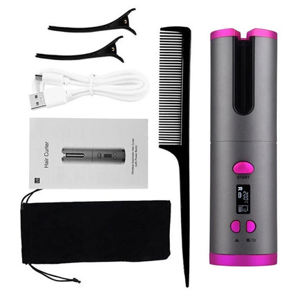 Hair Curler Set Cordless Automatic Rotating Hair Curler Curling Iron LED Display Temperature Adjustable Styling Tools Wave Styer