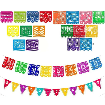 20*30cm Mexican Party Felt Bra Flower Party Supplies Mexican Flag Banner Party Decorations Themed Event Daily Decoration